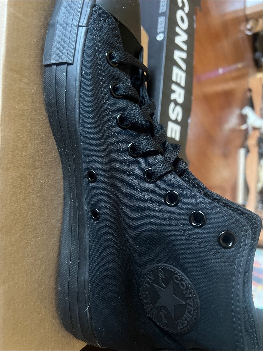 Men's Black High-Top Canvas Sneakers - Picture 3 of 6